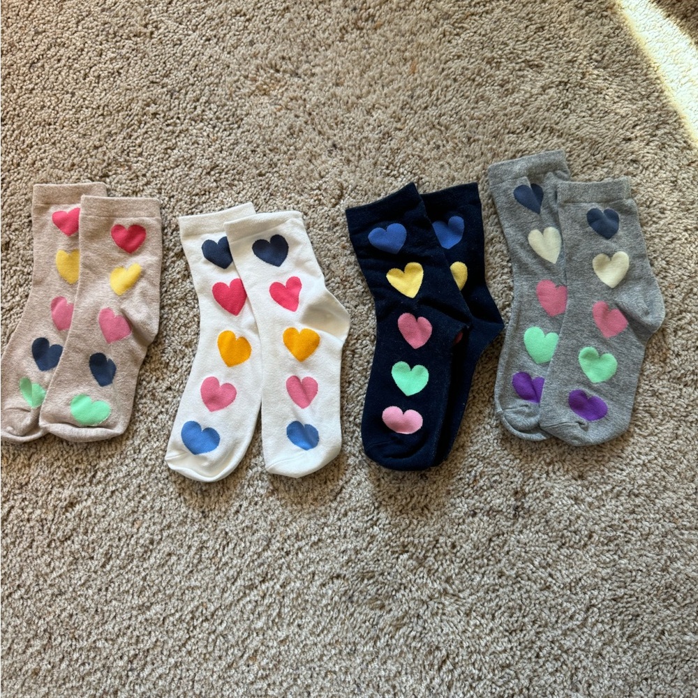 Colorful Heart Pattern Socks Set